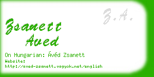 zsanett aved business card