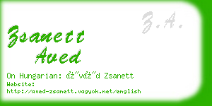 zsanett aved business card